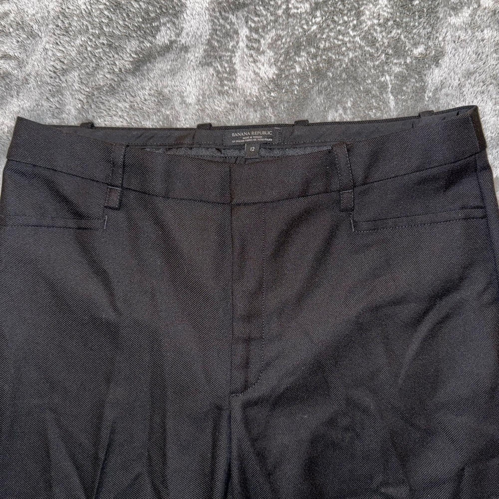 Banana Republic 100% Italian Wool Classic Black Straight Leg Dress Pants-Size 12 - Picture 5 of 14